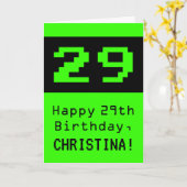 29誕生日:Nerdy/オタク系のスタイル「29」と名前 カード (黄色い花)