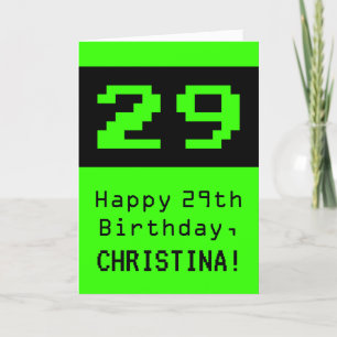 29誕生日:Nerdy/オタク系のスタイル「29」と名前 カード