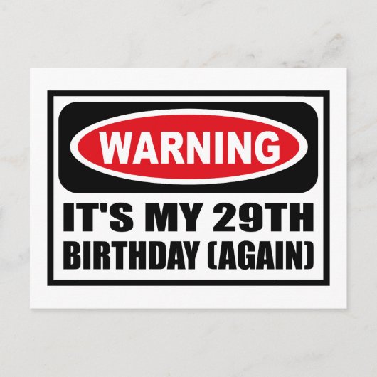 29警告番誕生日のはがき ポストカード (正面)