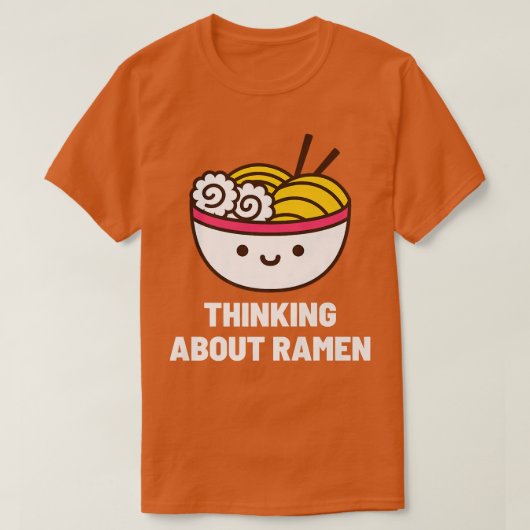 290考える年のラーメン食日本の品アニメおもしろいン Tシャツ (デザイン正面)