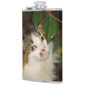 296.お洒落ネコと椿 フラスク (左)