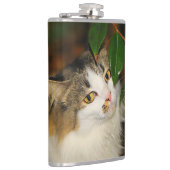 296.お洒落ネコと椿 フラスク (右)