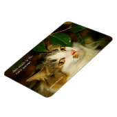 296.お洒落ネコと椿 マグネット (左側)