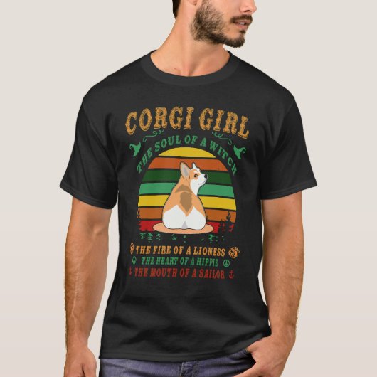 29 コーギー 魔法使いの魂 コーギー Tシャツ (正面)