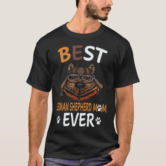 29 最高のジャーマンシェパードママ ドイツ牧羊犬 Tシャツ (正面)