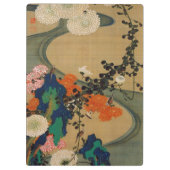 29.菊花流水図,若冲菊&ストリーム，寂聴 クリップボード (裏面)