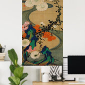 29.菊花流水図,若冲菊&ストリーム,寂聴 ポスター (ホームオフィス)