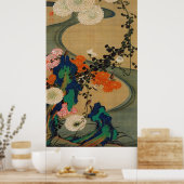 29.菊花流水図,若冲菊&ストリーム,寂聴 ポスター (キッチン)