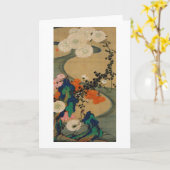 29. 菊花流水図, 若冲 Chrysanthemum & Stream, Jakuchū カード (黄色い花)