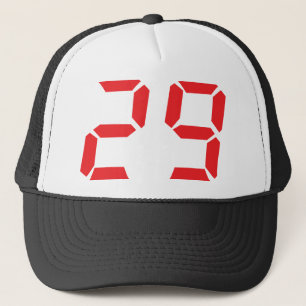 29 29の赤の目覚し時計デジタル数 キャップ