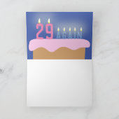 「29 AGAIN」バースデーキャンドル |おもしろいハッピーバースデー カード (内部)