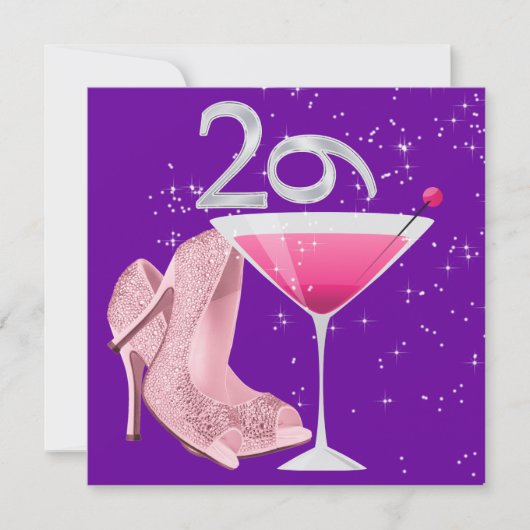 29 AGAIN BIRTHDAY Party Invitation by SRF 招待状 (正面)