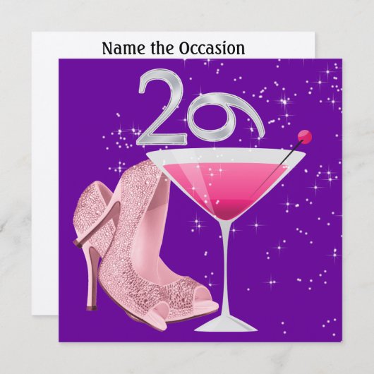 29 AGAIN BIRTHDAY Party Invitation by SRF 招待状 (正面/裏面)