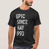 29 Years Old Epic Since May 1993 29th Birthday Men Tシャツ (正面)
