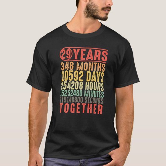 29 Years Together 29th Anniversary Married Couples Tシャツ (正面)