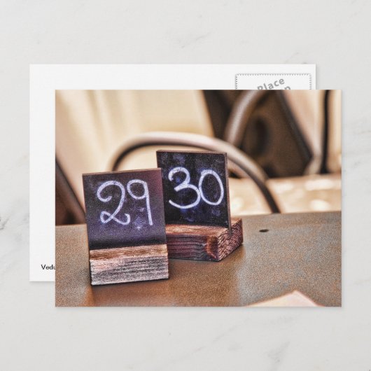 29thまたは30th誕生日はがきイタリアン招待状 ポストカード (正面/裏面)