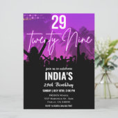 29thバースデーパーティーピンクネオン 招待状 (スタンド正面)