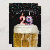 29th誕生日キャンドルパーティの招待状 招待状 (正面/裏面)