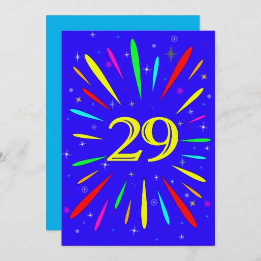 29th誕生日パーティーの招待状の爆発 招待状 (正面/裏面)