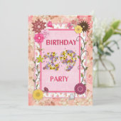 29th誕生日パーティーへの招待フローラ枠 招待状 (スタンド正面)