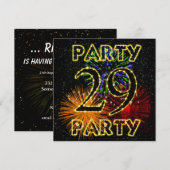 29th誕生日パーティーへの花火大会 招待状 (正面/裏面)