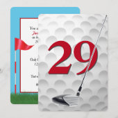 29th Birthday Golf Theme Party 招待状 (正面/裏面)
