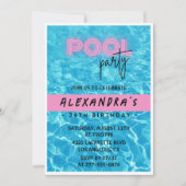 29th birthday invitation for her Pool Party Summer 招待状 (正面)