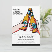 29th birthday invitations Cheers and Beers Men 招待状 (スタンド正面)
