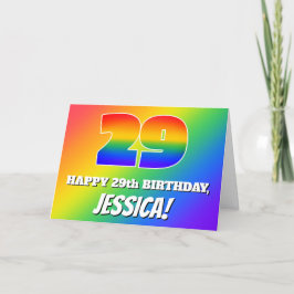 29th Birthday: Multicolored Rainbow Pattern # 29 カード