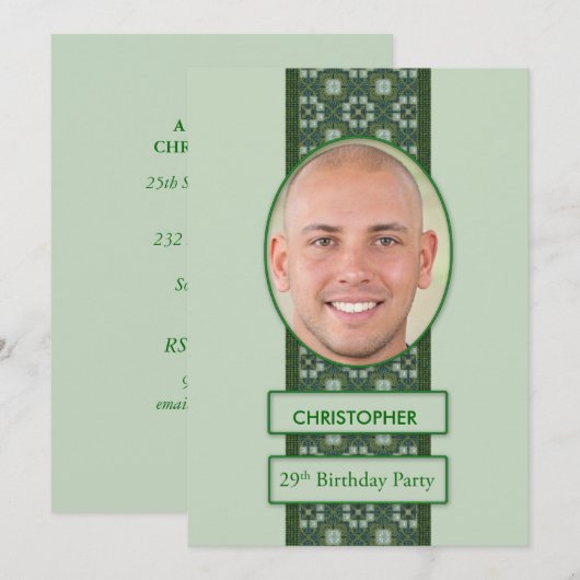 29th Birthday Party招待写真+名前 招待状 (正面/裏面)