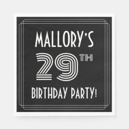 29th Birthday Party:アールデコスタイル+名前をカスタムする スタンダードランチョンナプキン