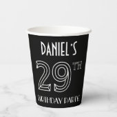 29th Birthday Party:アールデコスタイル+名前をカスタムする 紙コップ (裏面)
