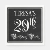 29th Birthday Party – スクリプファンシート+名前をカスタムする スタンダードランチョンナプキン (正面)