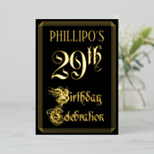 29th Birthday Party – スクリプファンシート&名前をカスタムする 箔招待状 (立ち正面)