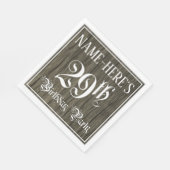 29th Birthday Party — ファンシー Script, フェイク Wood Look スタンダードランチョンナプキン (角)