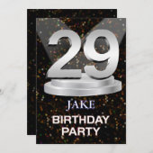 29th Birthday Party Invitation名前の追加 招待状 (正面/裏面)