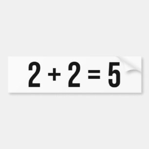 2 + おもしろいな2 = 5 (2つの同輩5と2)ユーモア バンパーステッカー