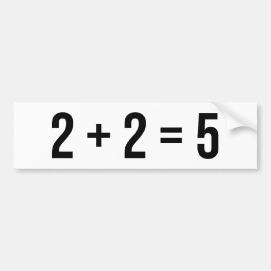 2 + おもしろいな2 = 5 (2つの同輩5と2)ユーモア バンパーステッカー (正面)