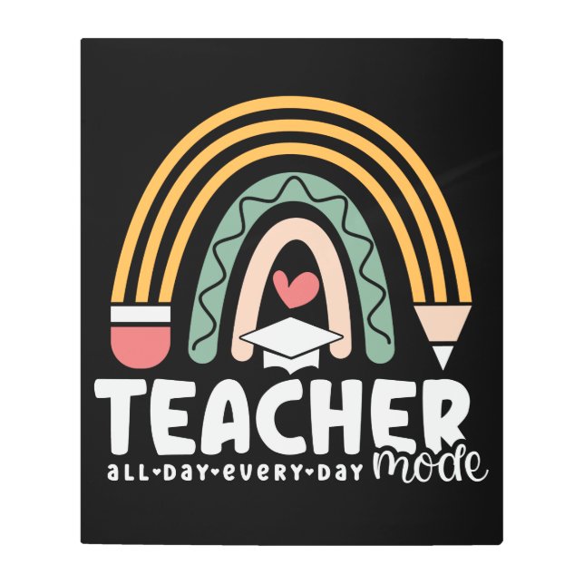 2-おもしろい先生モ教えードの先生用ギフト メタルプリント (正面)