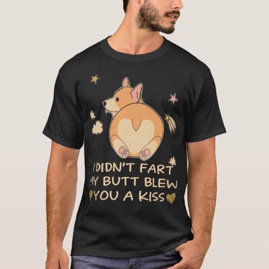 2 お尻がキスしたのよ コーギー Tシャツ (正面)