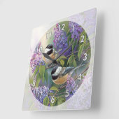 2.かわいい小鳥たち スクエア壁時計 (傾斜)