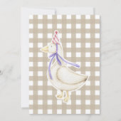 2 つのシリ―なガチョウのジェンダーニュートラルな誕生日 招待状 (裏面)