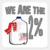 2%の牛乳だ!面白い占拠ウォールストリートスポホフ スクエアシール (正面)
