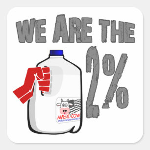 2%の牛乳だ！面白い占拠ウォールストリートスポホフ スクエアシール