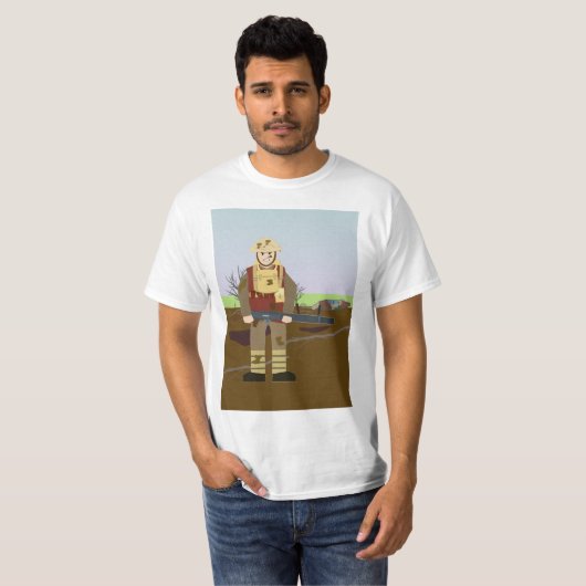 2#イギリスのルイスの射撃手(第1次世界大戦)のTシャツ Tシャツ (正面フル)