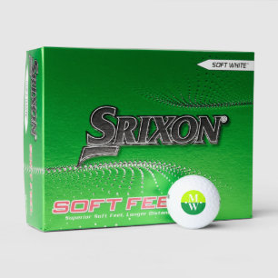 2-イニシャル垂直モノグラムモダン2トーングリーン ゴルフボール