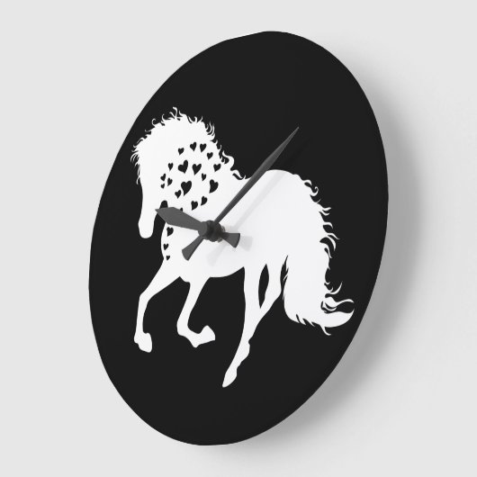 2 – ウスシャツ、馬好きティー、ガールズホース ラージ壁時計 (傾斜)
