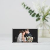 2 エレガントフォトコラージュの結婚フォトグラファー黒 名刺 (スタンド正面)