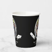 2-エレガント写真卒業証書キャップ白黒 紙コップ (左)