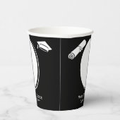 2-エレガント写真卒業証書キャップ白黒 紙コップ (右)